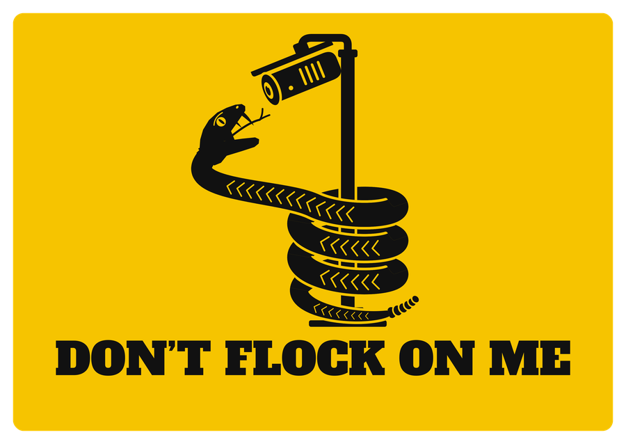 Yellow snake-flag sticker design